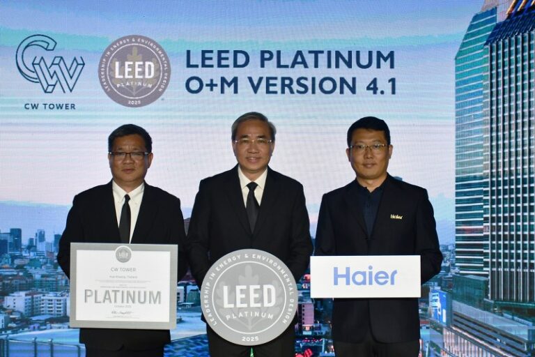“ไฮเออร์ ประเทศไทย” โชว์ศักยภาพ HVAC ขยายบทบาทผู้นำโซลูชัน อาคารยุคประหยัดพลังงาน หนุนกลุ่มอาคารไทยเทียบมาตรฐานโลก พร้อมปลื้มขยับสแตนดาร์ด CW Tower สู่ LEED Platinum